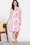 Zivame Nature Trails Knit Cotton Knee Length Nightdress - Mauve Morn — thumbnail 2
